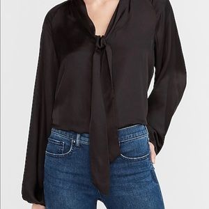 Express black satin shirt
